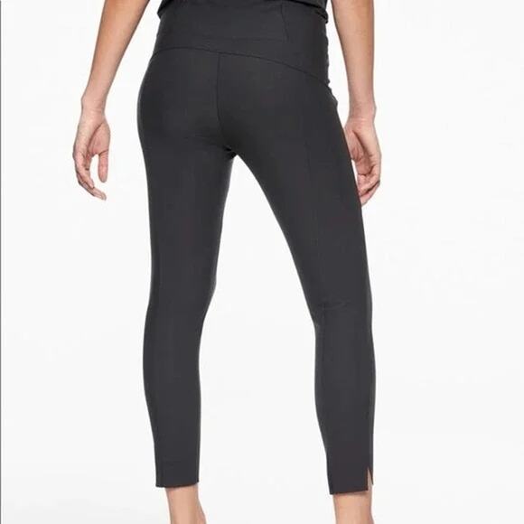 Athleta Black Front-Zip Stellar Crop Pants S - Picture 2 of 12